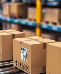 Cartons Staged for Logistics Dispatch